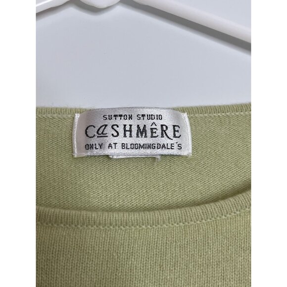 Sutton Studio 100% Cashmere Long Sleeve Round Neck Sweater Light Green Size Medi - Picture 4 of 6